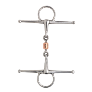 full cheek snaffle with copper peanut